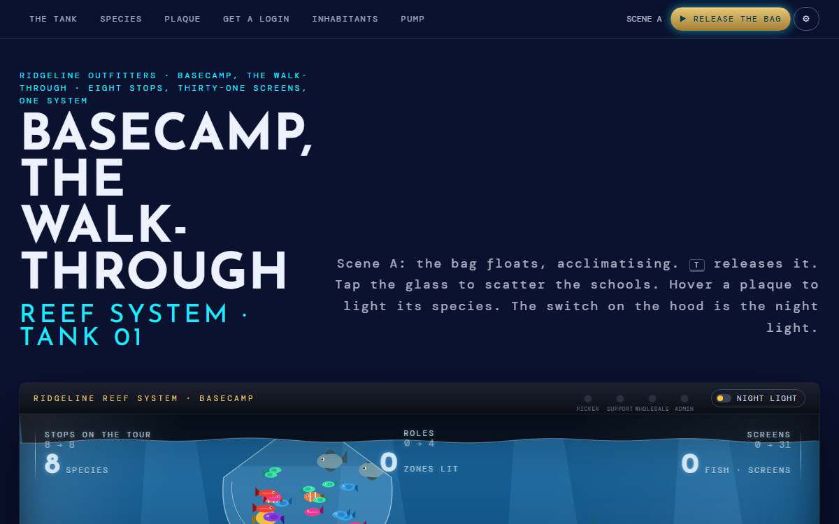 Screenshot of the Aquarium page.