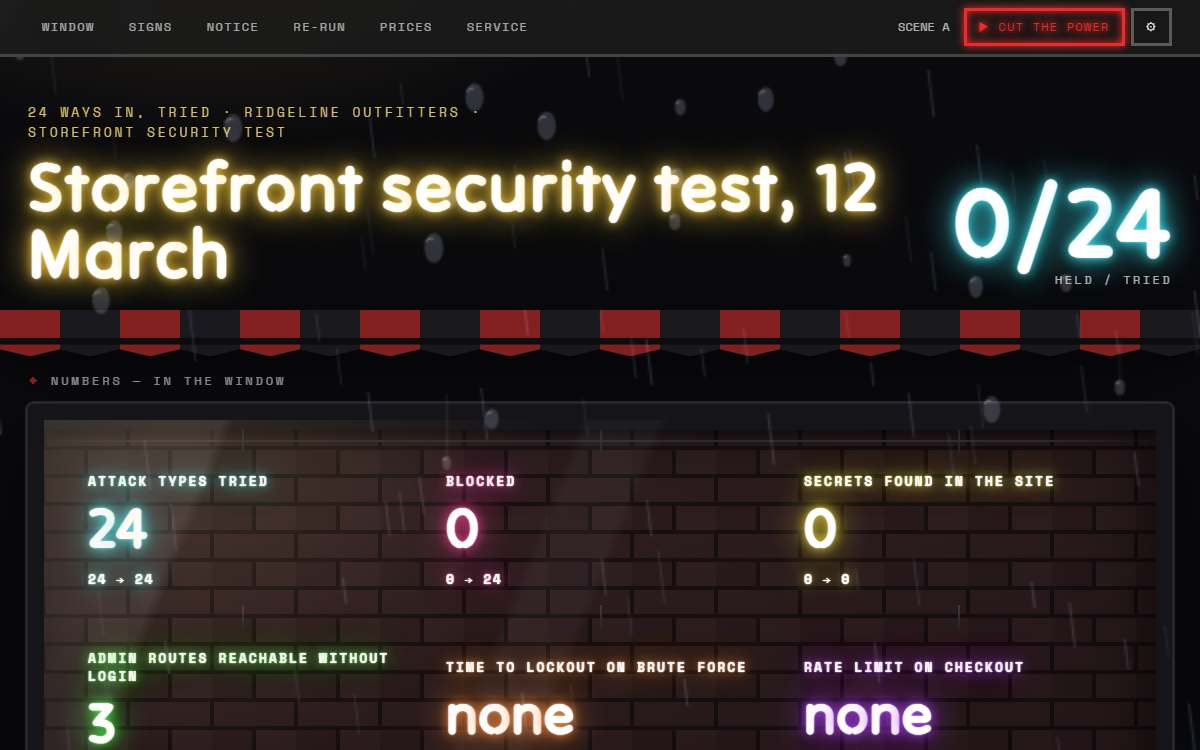 Screenshot of the Neon sign shop page.